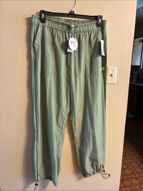 Wayf Olive Green Wide Leg Drawstring Pants